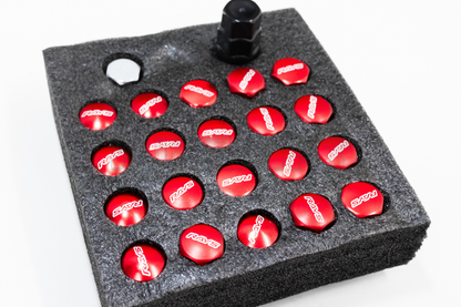 Rays Style Red Racing Composite Formula Hexagon Lug Nut Set M12xP1.25 / M12x1.5