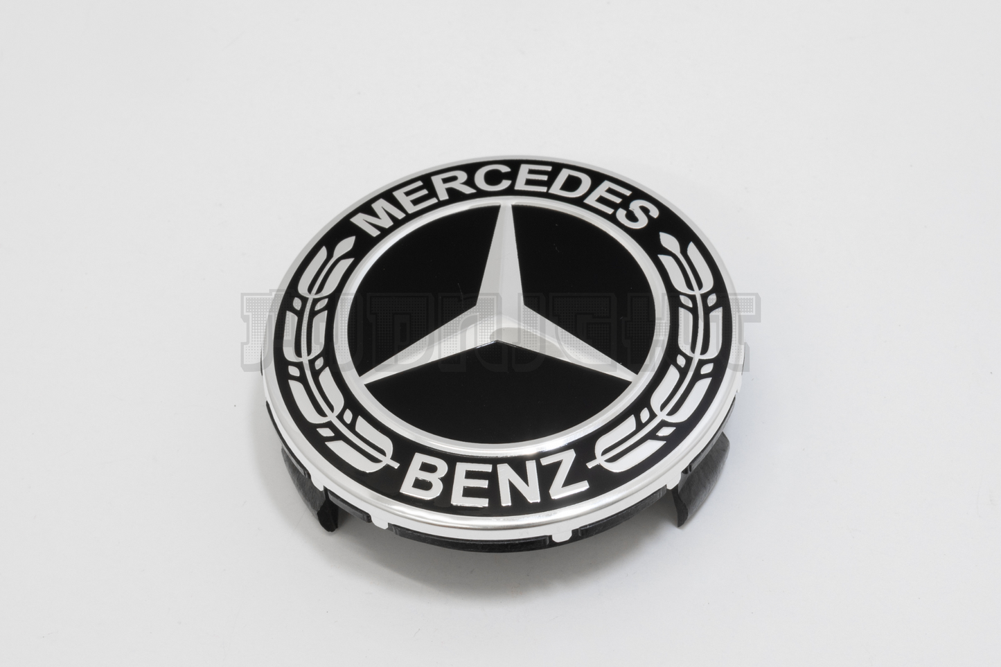 Set Of Four Mercedes-Benz Black & Silver Center Hub Caps