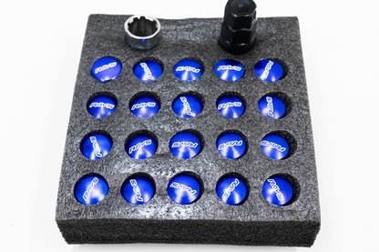 Rays Style Blue Racing Composite Formula Hexagon Lug Nut Set M12xP1.25 / M12x1.5