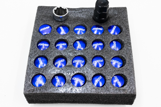 Rays Style Blue Racing Composite Formula Hexagon Lug Nut Set M12xP1.25 / M12x1.5