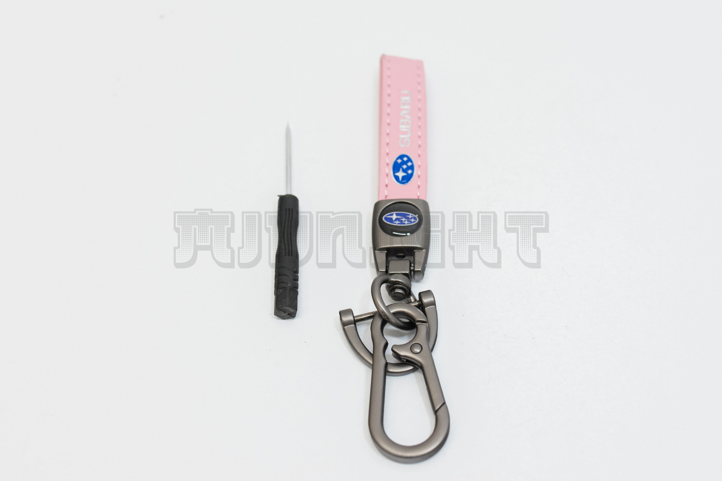 Subaru Pink Leather Keychain