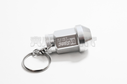 D1 Spec Silver Lug Nut Keychain