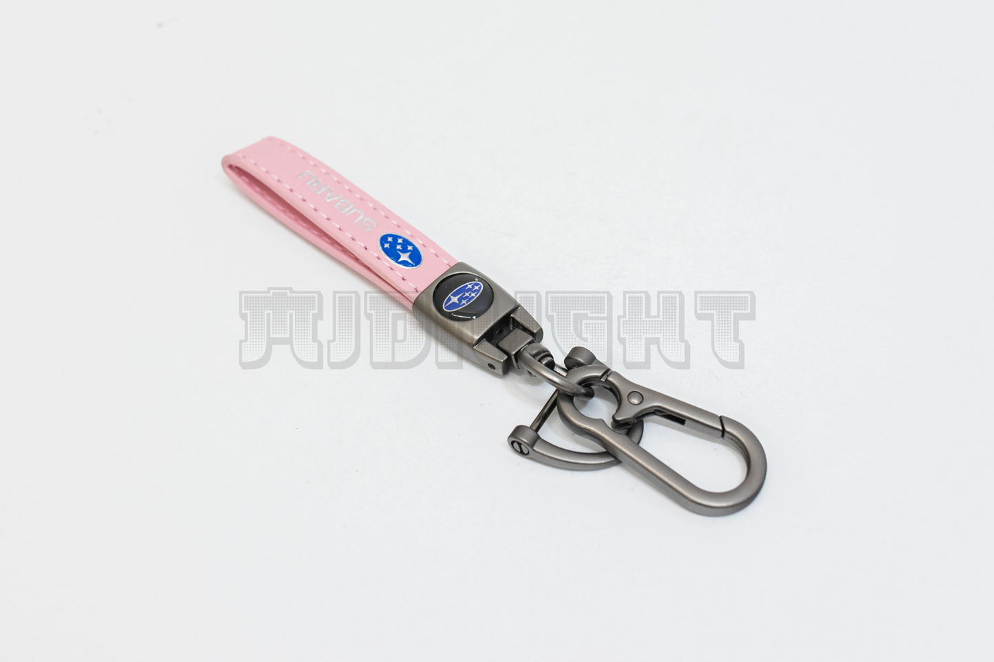 Subaru Pink Leather Keychain