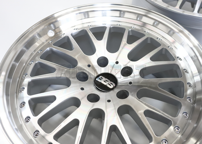 18" Machined Silver BBS Style Wheels (5x114.3) Staggered Set 18x8.5/9.5