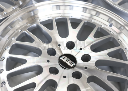 18" Machined Silver BBS Style Wheels (5x114.3) Staggered Set 18x8.5/9.5