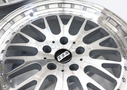18" Machined Silver BBS Style Wheels (5x114.3) Staggered Set 18x8.5/9.5