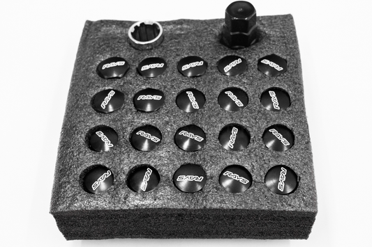 Rays Style Black Racing Composite Formula Hexagon Lug Nut Set M12xP1.25 / M12x1.5