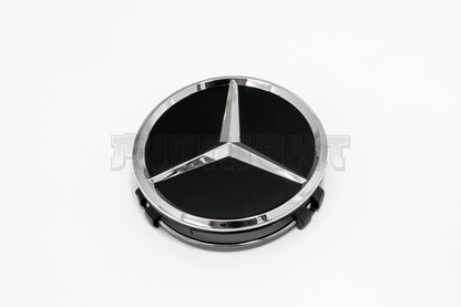 Set Of Four Mercedes-Benz Black & Chrome Center Hub Caps