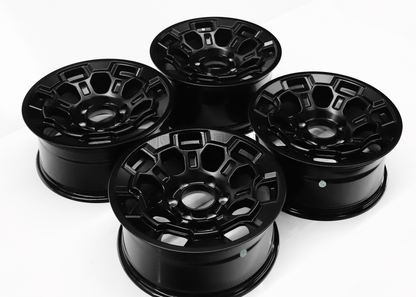 17" Matte Black TRD Style Wheels For Tacoma (6x139.7) Square Set