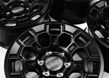 17" Matte Black TRD Style Wheels For Tacoma (6x139.7) Square Set