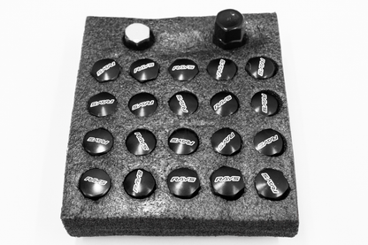 Rays Style Black Racing Composite Formula Hexagon Lug Nut Set M12xP1.25 / M12x1.5