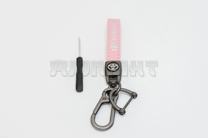 Toyota Pink Leather Keychain