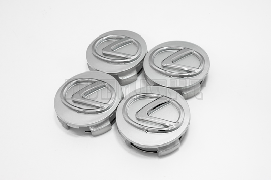 Set Of Four Lexus Silver & Chrome Center Hub Caps