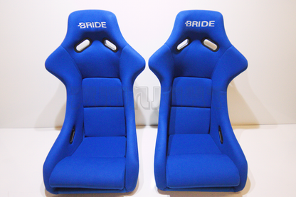Bride Zeta III Carbon Kevlar Style Blue Fabric Fixed Back Seat