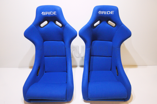 Bride Zeta III Carbon Kevlar Style Blue Fabric Fixed Back Seat