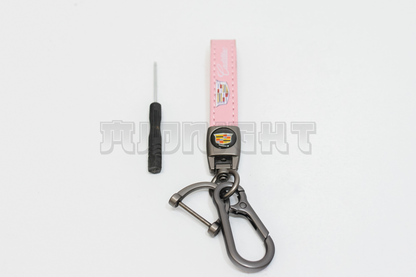 Cadillac Pink Leather Keychain