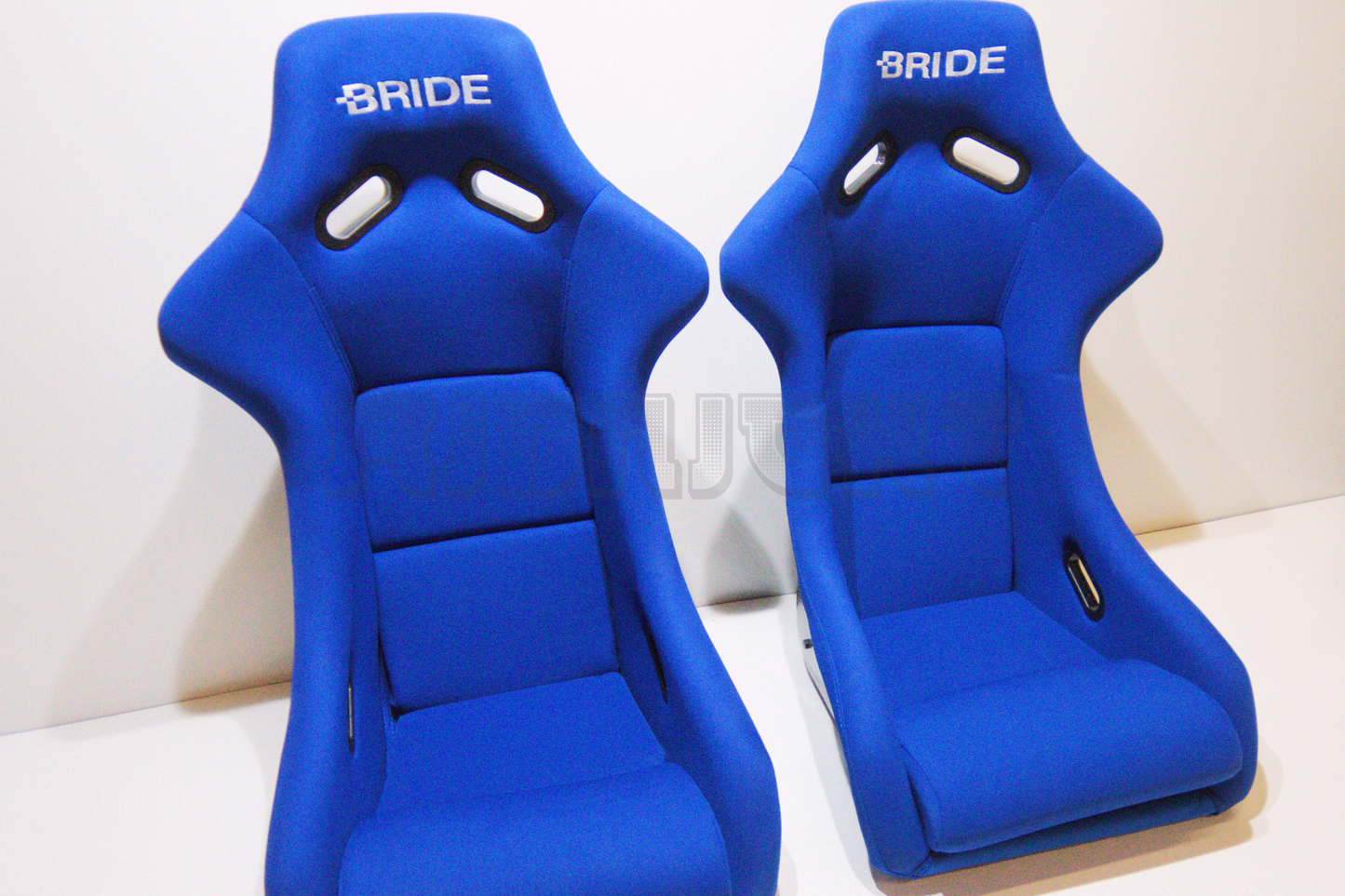 Bride Zeta III Carbon Kevlar Style Blue Fabric Fixed Back Seat