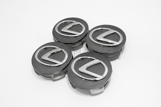 Set Of Four Lexus Gray & Chrome Center Hub Caps