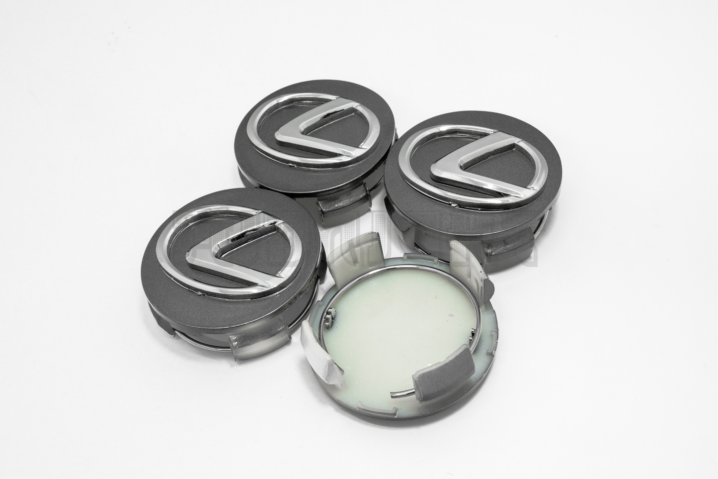 Set Of Four Lexus Gray & Chrome Center Hub Caps