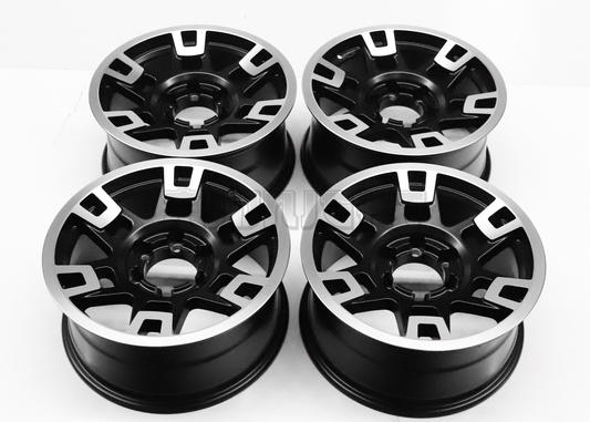 17" Matte Black Machined TRD Style Wheels For Tacoma (6x139.7) Square Set