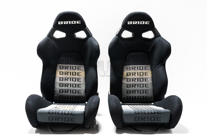 Bride Vorga Style Black Fabric Gradation Reclinable Bucket Seat