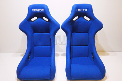 Bride Zeta III Carbon Kevlar Style Blue Fabric Fixed Back Seat