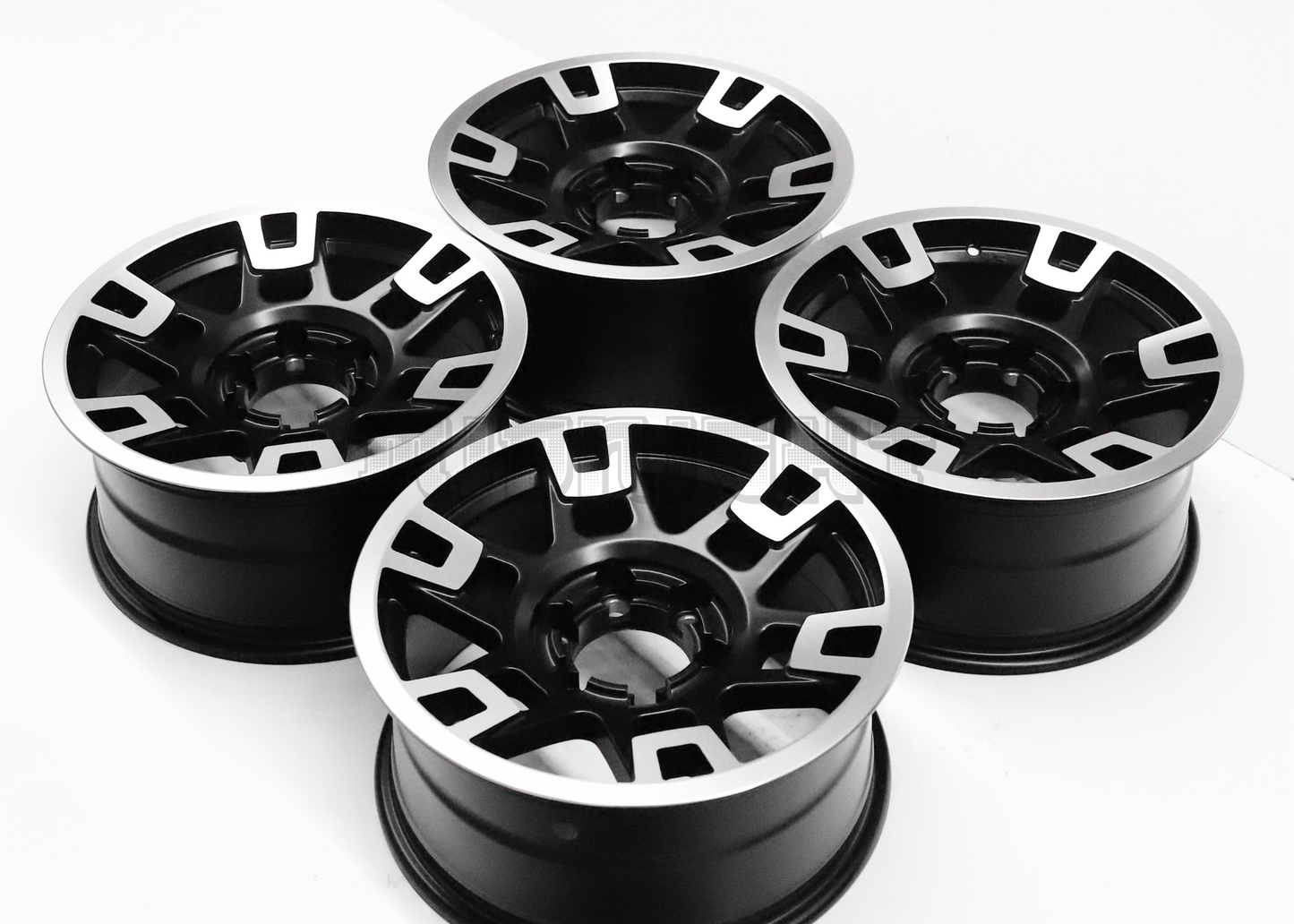 17" Matte Black Machined TRD Style Wheels For Tacoma (6x139.7) Square Set