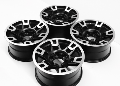17" Matte Black Machined TRD Style Wheels For Tacoma (6x139.7) Square Set