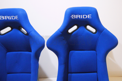 Bride Zeta III Carbon Kevlar Style Blue Fabric Fixed Back Seat