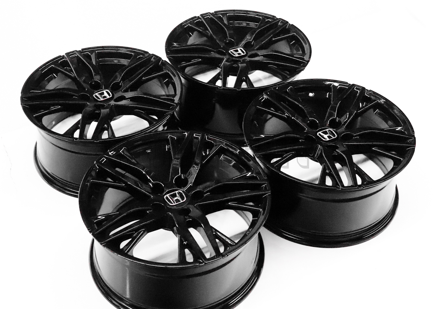 18" Gloss Black Wheels For Honda (5x114.3) Squared Set