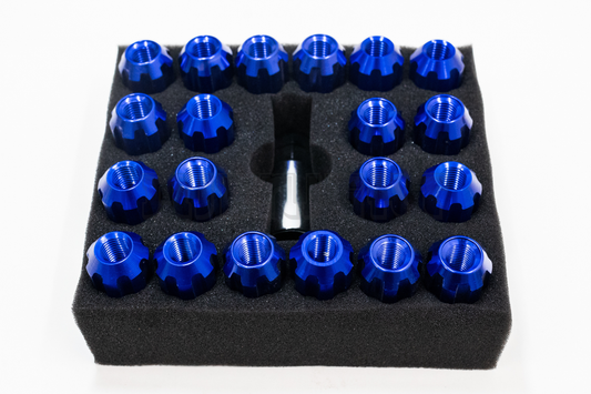 D1 Spec Style Blue Racing Composite Formula Spline Lug Nut Set M12xP1.25 / M12x1.5