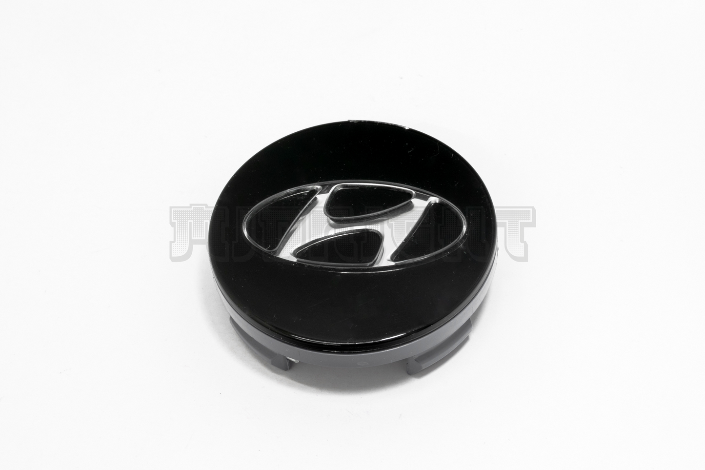 Set Of Four Hyundai Black & Chrome Center Hub Caps