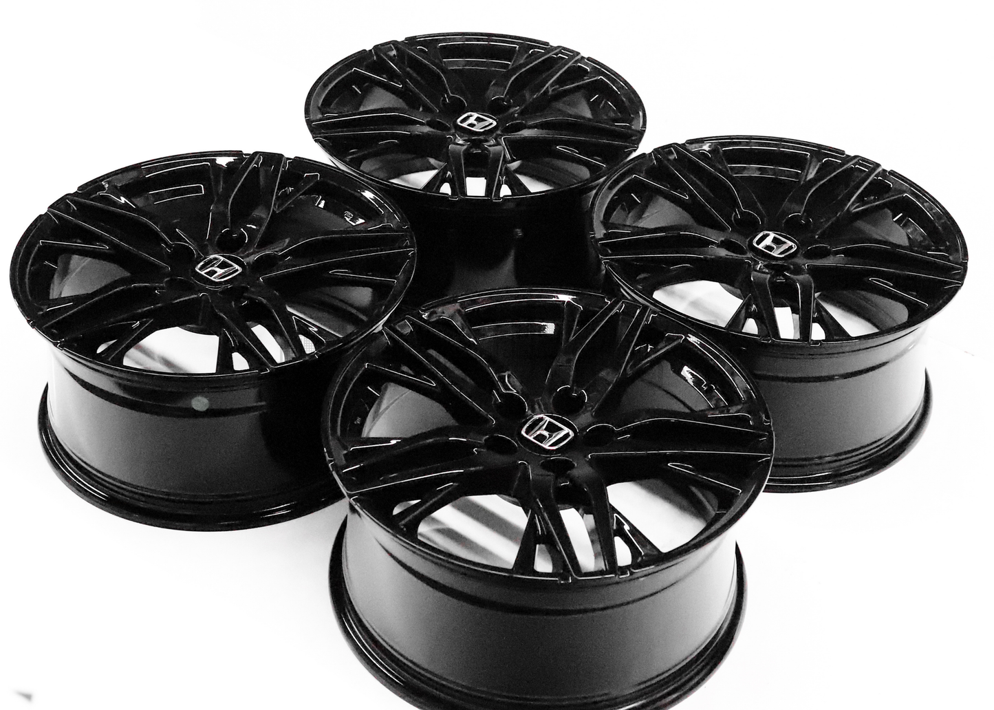 18" Gloss Black Wheels For Honda (5x114.3) Squared Set
