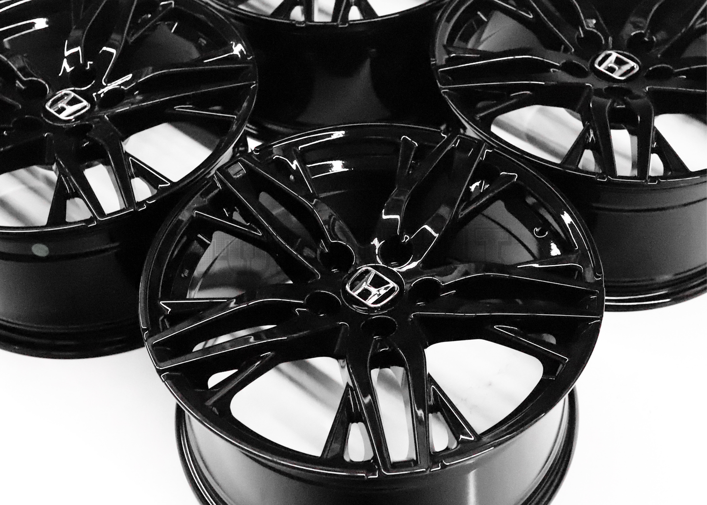 18" Gloss Black Wheels For Honda (5x114.3) Squared Set