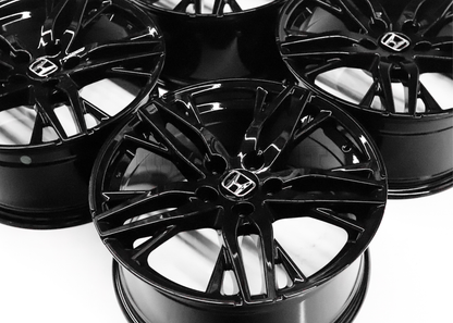 18" Gloss Black Wheels For Honda (5x114.3) Squared Set