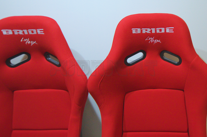 Bride VIOS III Style Red Fabric Black Fixed Back Bucket Seat XL
