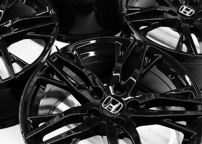 18" Gloss Black Wheels For Honda (5x114.3) Squared Set