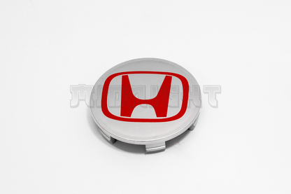 Set Of Four Honda Silver & Red Center Hub Caps