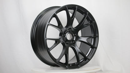 20" Matte Black SRT Dodge Style Wheels Staggered Set 20x9.0 +18 / 20x11.0 +20 5x115