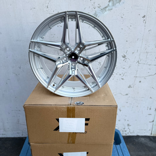 19" Silver/Machined Vossen Style Wheels Rims 19x8.5 +35 5x114.3 CB73.1
