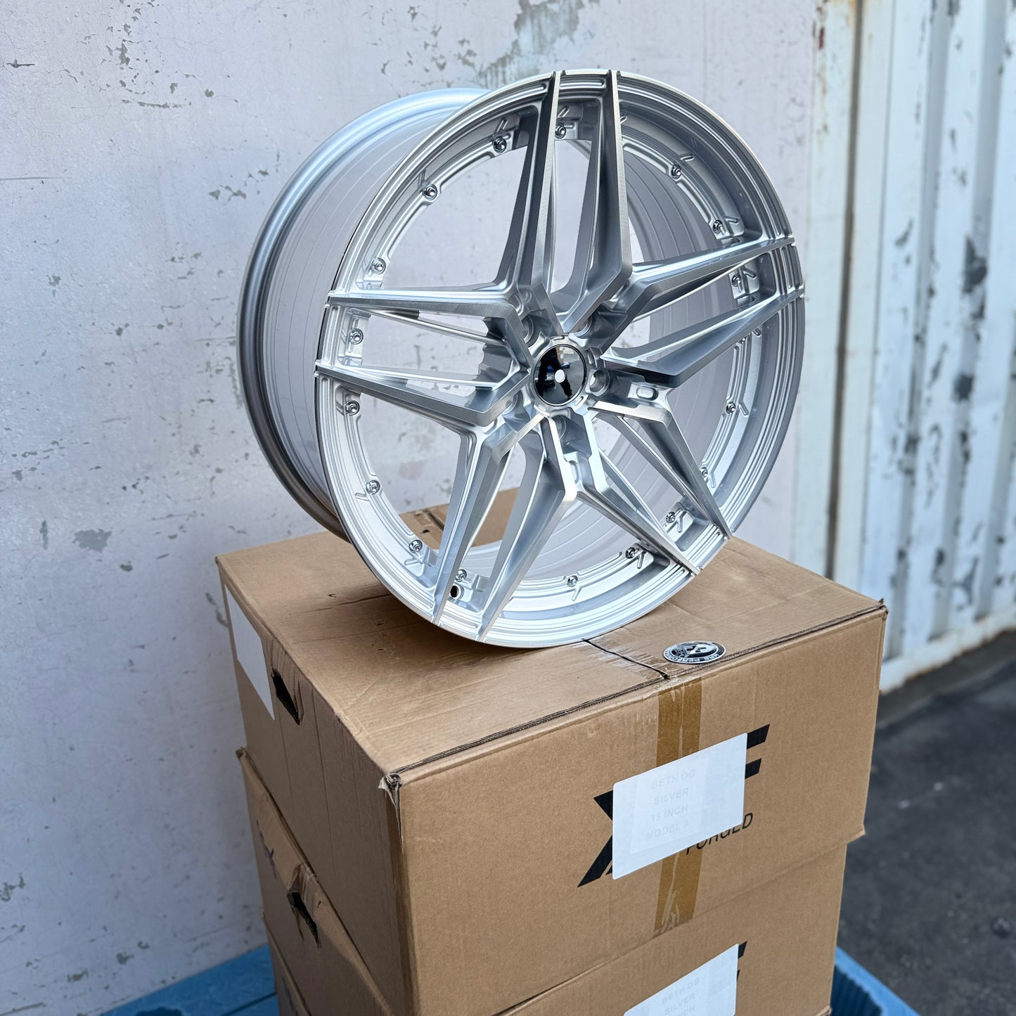 19" Silver/Machined Vossen Style Wheels Rims 19x8.5 +35 5x114.3 CB73.1