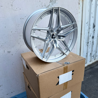 19" Silver/Machined Vossen Style Wheels Rims 19x8.5 +35 5x114.3 CB73.1