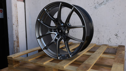 18" Hyper Black Rays Style Wheels Set of 4 18x8 +35 5x112