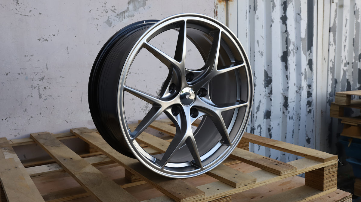 18" Hyper Black BBS Style Wheels Set of 4 18x8 +35 5x120