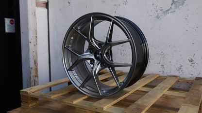 18" Hyper Black BBS Style Wheels Set of 4 18x8 +35 5x112