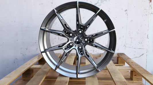 20" Hyper Black WF / BBS Style Wheels Set of 4 20x8.5 +35 5x120