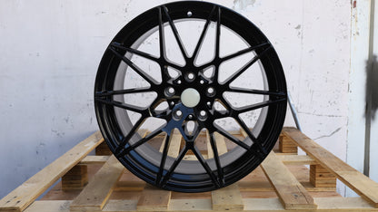 19" Gloss Black BMW 666M Style Wheels Staggered Set 19x8.5 +30 / 19x9.5 +38 5x120