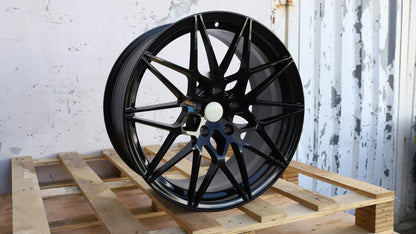 19" Gloss Black BMW 666M Style Wheels Staggered Set 19x8.5 +30 / 19x9.5 +38 5x120