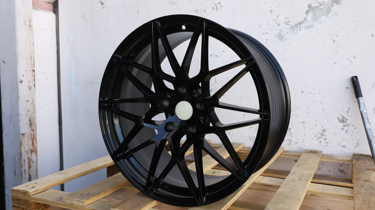 19" Gloss Black BMW 666M Style Wheels Staggered Set 19x8.5 +30 / 19x9.5 +38 5x120