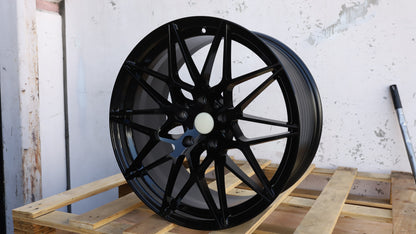 19" Gloss Black BMW 666M Style Wheels Staggered Set 19x8.5 +30 / 19x9.5 +38 5x120